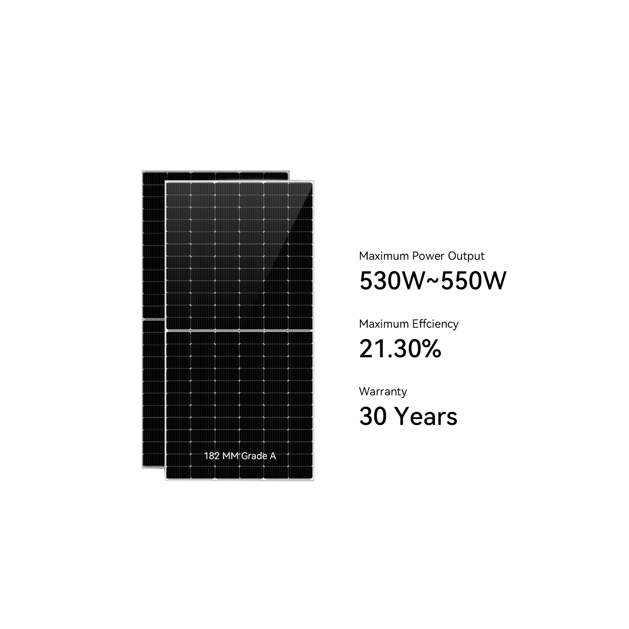 550W-182-MBB-单晶全氯半电池光伏组件单晶太阳能电池板